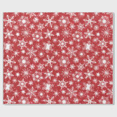 赤グリッター及び雪片ラッピング紙 ラッピングペーパー (フラット)