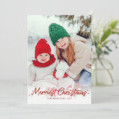 赤グリッター書道フォトクリメリース 招待状 (スタンド正面)