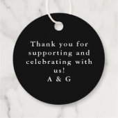 赤グリッター結婚カードの日付と名前 フェイバータグ (裏面)