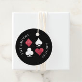 赤グリッター結婚カードの日付と名前 フェイバータグ (インサイチュ)