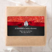 赤グリッター赤ちゃんシャワー黒板ウォーターボトル ラベル (インサイチュ)