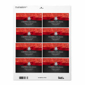 赤グリッター赤ちゃんシャワー黒板ウォーターボトル ラベル (フルシート)