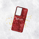 赤グリッター SAMSUNG GALAXY S21 ULTRAケース<br><div class="desc">赤いグリッター電話ケース</div>