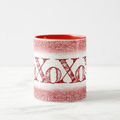赤グリッターXOXO ツートーンマグカップ (中央)