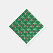 赤グリーンキャンディケインペパーミントクリスマス スタンダードカクテルナプキン (角)