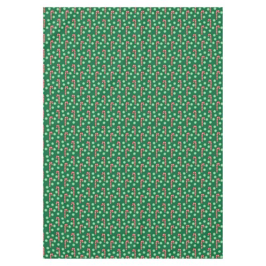 赤グリーンキャンディケインペパーミントクリスマス テーブルクロス (正面)