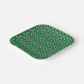 赤グリーンキャンディケインペパーミントクリスマス ペーパープレート (傾斜あり)