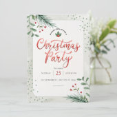 赤グリーンフローラ水色クリスマスパーティー 招待状 (スタンド正面)