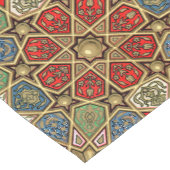 赤グリーンブルーフェイク金ゴールドアラビア美術パターン ショートテーブルランナー (コーナー)