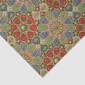赤グリーンブルーフェイク金ゴールドアラビア美術パターン 薄葉紙 (詳細)