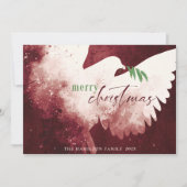 赤グリーンメリークリスマス平和鳩 シーズンカード (正面)