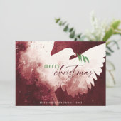 赤グリーンメリークリスマス平和鳩 シーズンカード (スタンド正面)