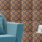 赤グリーン万華鏡のように千変万化するパターン幾何学模様 タイル