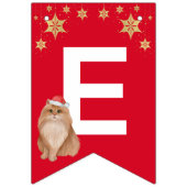 赤グリーン子猫サンタメリークリスマスパーティー バンティングフラッグ (第2の旗)