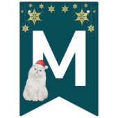 赤グリーン子猫サンタメリークリスマスパーティー バンティングフラッグ (第1の旗)