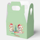 赤グリーン子猫サンタメリークリスマスパーティー フェイバーボックス (オープン)