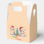 赤グリーン子猫サンタメリークリスマスパーティー フェイバーボックス (オープン)