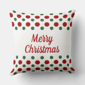 赤グリーン白水玉模様メリークリスマス クッション (裏面)