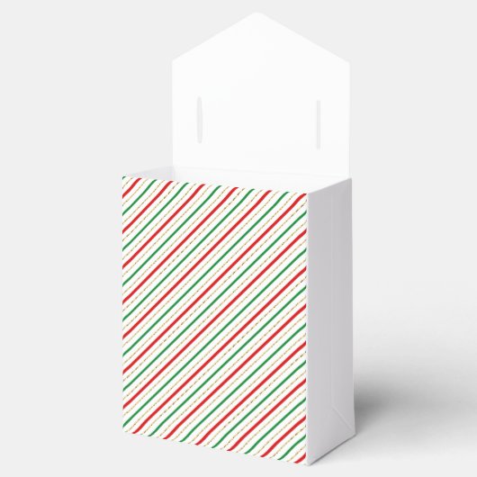 赤グリーン金ゴールドメリークリスマスパタストライプのーン フェイバーボックス (オープン)