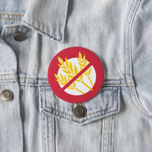 赤グルテンまたはムギのアレルギー警報Celiac子供無し 缶バッジ (インサイチュ)