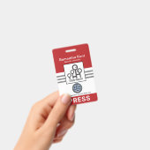 赤グレーストライプの列を押す バッジ (手持ち)