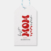 赤グレー可愛最高のいママ ギフトタグ (正面)