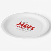 赤グレー可愛最高のいママ ペーパープレート (アングル)