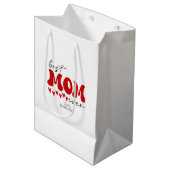 赤グレー可愛最高のいママ ミディアムペーパーバッグ (正面アングル)
