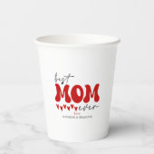 赤グレー可愛最高のいママ 紙コップ (裏面)