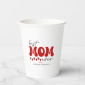 赤グレー可愛最高のいママ 紙コップ (正面)