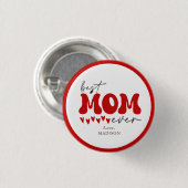 赤グレー可愛最高のいママ 缶バッジ (正面&裏面)