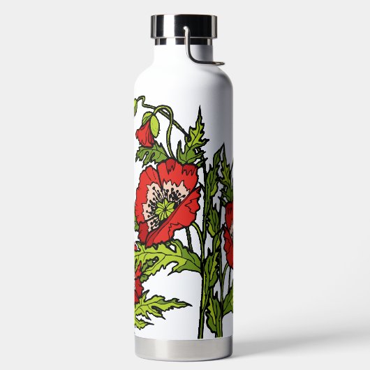 赤ケシのウォーターボトル ウォーターボトル (左面)