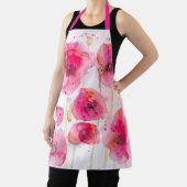 赤ケシのケシが水の色を乱絵を描す エプロン (インサイチュ)