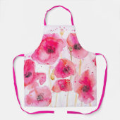 赤ケシのケシが水の色を乱絵を描す エプロン (正面)