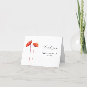 赤ケシのケシの花フローラ結婚の感謝 サンキューカード