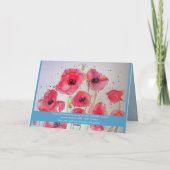赤ケシのケシの花水彩絵を描の芸術 カード (裏面)