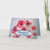 赤ケシのケシの花水彩絵を描の芸術 カード (正面)