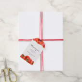 赤ケシの水彩結婚式の引き出物 ギフトタグ (より糸付き)