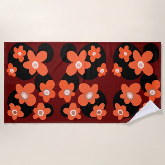 赤ケシビーチタオル ビーチタオル (正面)