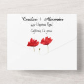 赤ケシモダンはっきりしたエレガントフローラ オールインワン招待状 (裏面)