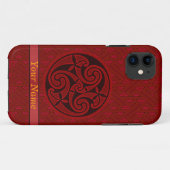 赤ケルトのアートスパイラルデザインオン鍵パターンiPod Case-Mate iPhoneケース (裏面(横))