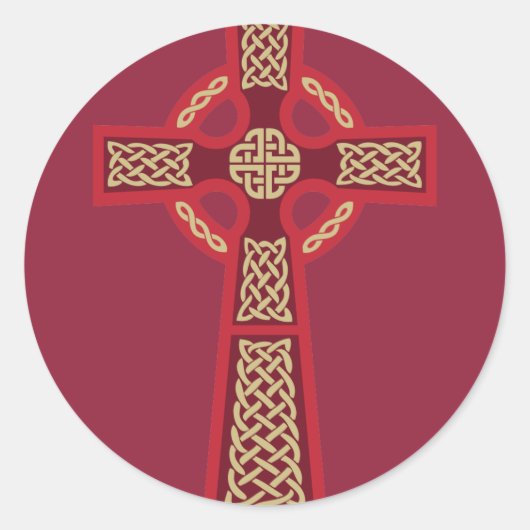 赤ケルト十字シール ラウンドシール (正面)