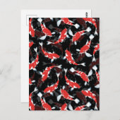 赤コイ魚柄 ポストカード (正面/裏面)