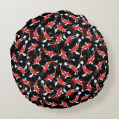 赤コイ魚柄 ラウンドクッション (裏面)