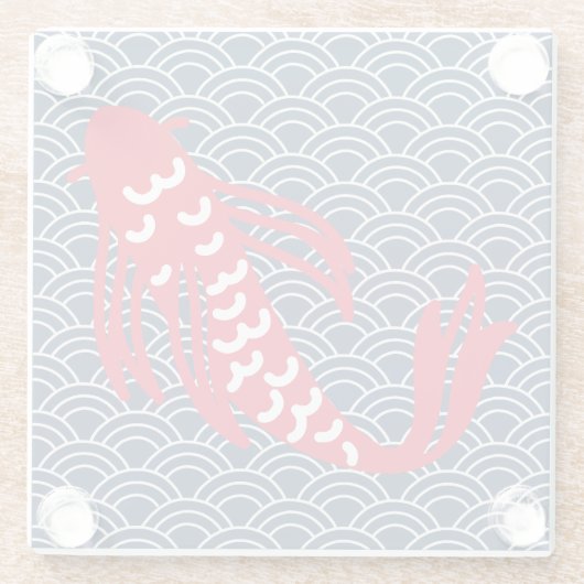赤コイ魚 ガラスコースター (裏面)