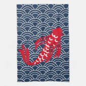 赤コイ魚 キッチンタオル (縦)