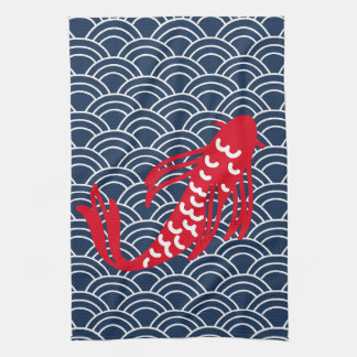赤コイ魚 キッチンタオル