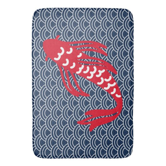 赤コイ魚 バスマット (正面縦)
