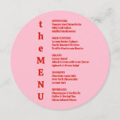 赤コンテンポラリーお洒落とピ結婚ンク メニュー (正面)