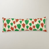 赤コンテンポラリーと緑のオークの葉パターン ボディピロー (裏面)